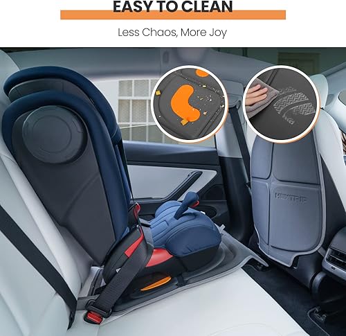 Miniatura 5 de HEYTRIP Protector de asiento de automóvil, paquete de 2 unidades, alfombrilla de asiento de automóvil orientada hacia atráshacia adelante para niños