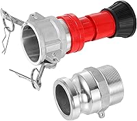 ACYOGIE 1-1/2 Inch NPSH/NPT Fire Hose Nozzle - Heavy-Duty Adjustable Fog Nozzle with Aluminum Cam-Lock Fittings for Firefighting & Industrial Use