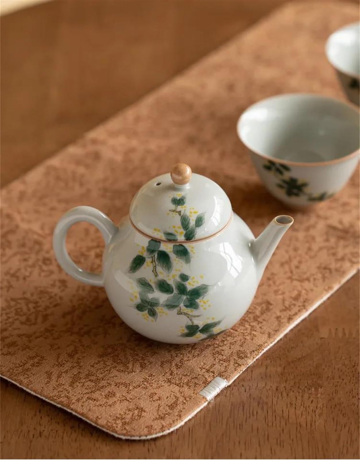 Teiera, set da tè da viaggio, teiera, set da tè pomeridiano, teiere per infusi, bollitore, set da tè Kung Fu, graziosa teiera da 130 ml, teiera in ceramica dipinta a mano a forma di fiore di pera