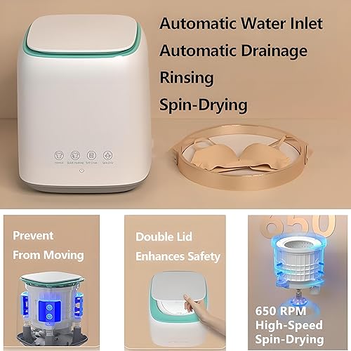 Miniatura 6 de Lavadora portátil, lavadora de ropa interior, lavado inteligente, lavadora pequeña de gran capacidad para ropa, ropa interior, calcetines
