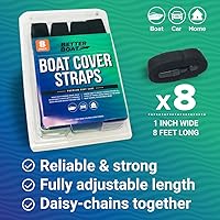 Vista 3 de Correas para cubierta de barco, hebilla ajustable, paquete de 8, correas de nailon de 1 x 96 pulgadas con hebillas de liberación rápida