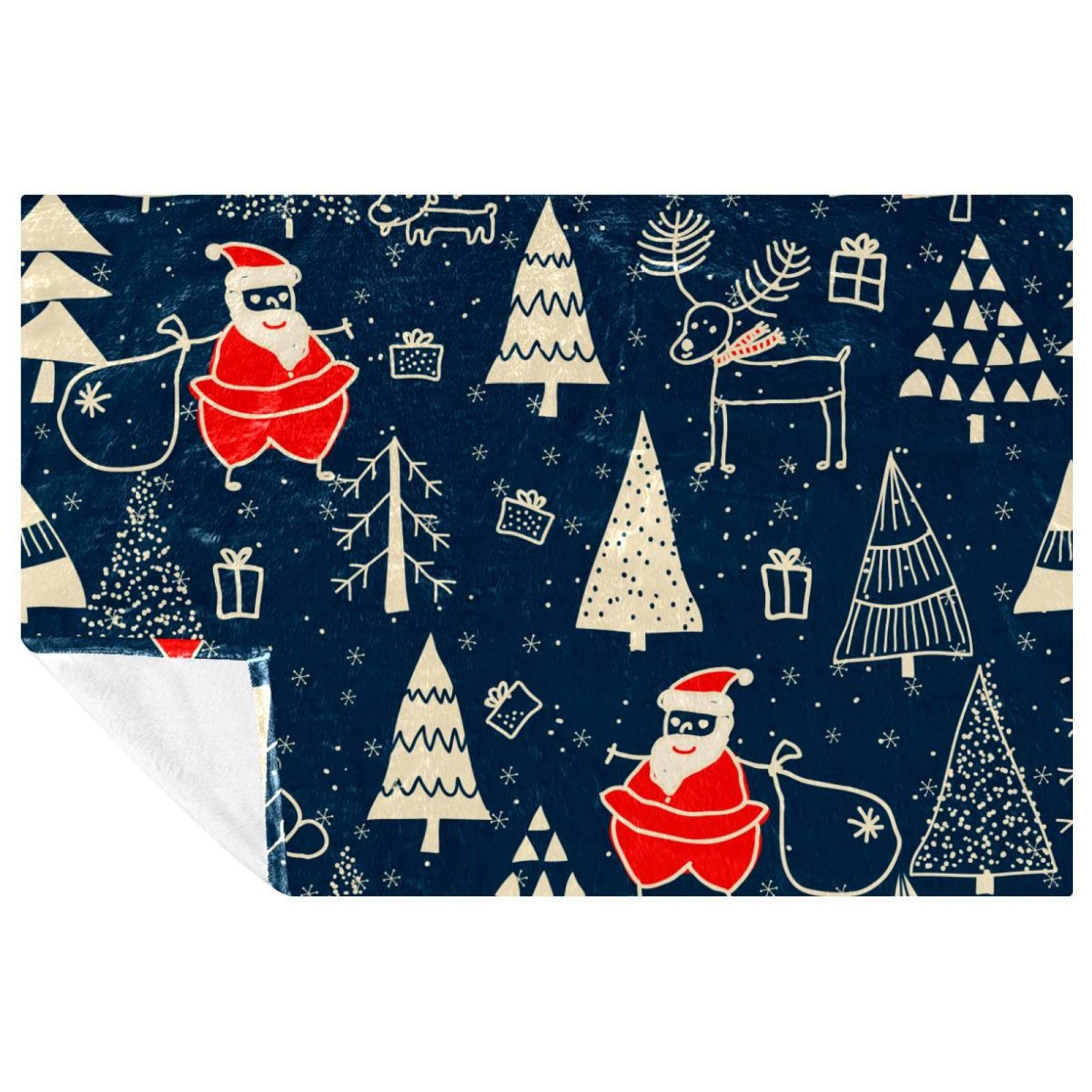 Plaid doux motif chiens et flocons couverture anti-froid pour enfants