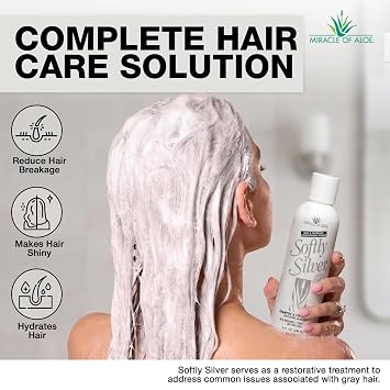 Softly Silver Shampoo For Gray Hair, 2 In 1 Purple Restorative Hair Wash
