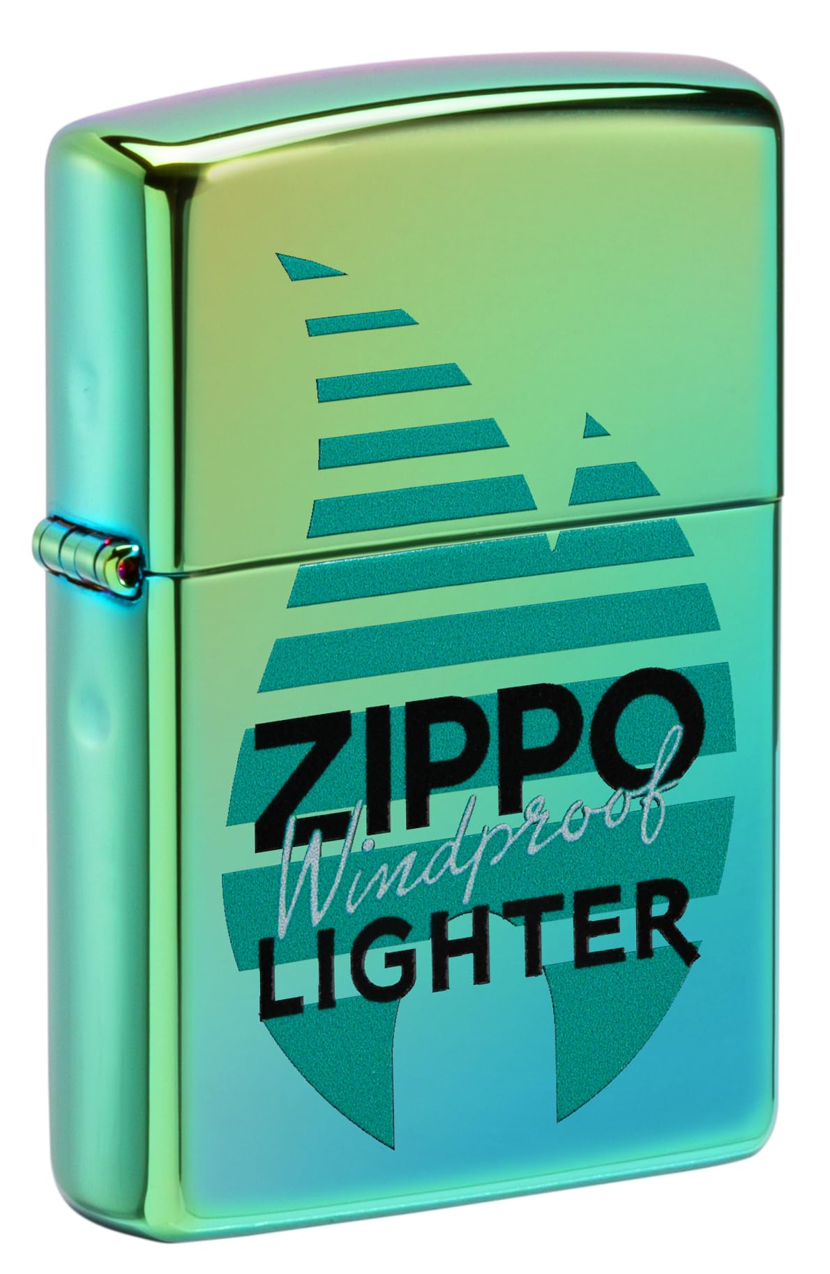 Zippo Windproof Lighter, Logo Design – High Polished Teal, Colour Image – Refillable, Reusable, Windproof Design – Comes in Gift Box – Made in USA