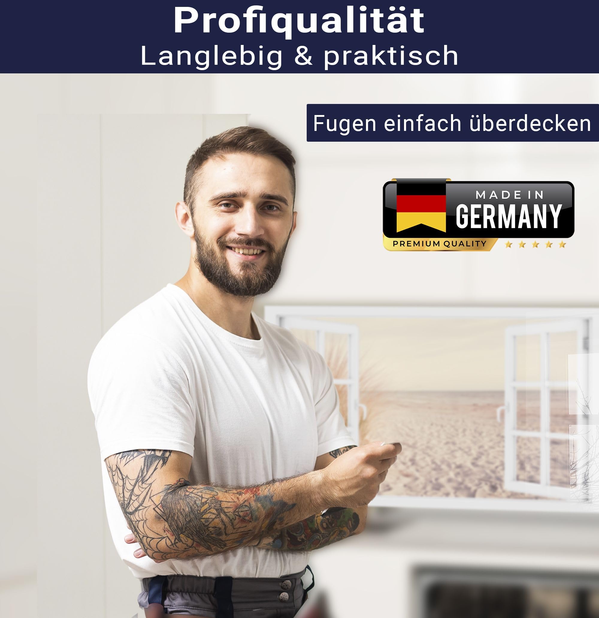 timalo Herd Spritzschutz Wand Spüle, Küche Küchenrückwand Glasoptik | Acryl Glas 2mm | Glasrückwand Acrylglas Fensterblick Fenster Rückwandschutz Platte | 80x60cm Meer Sand Strand Schilf