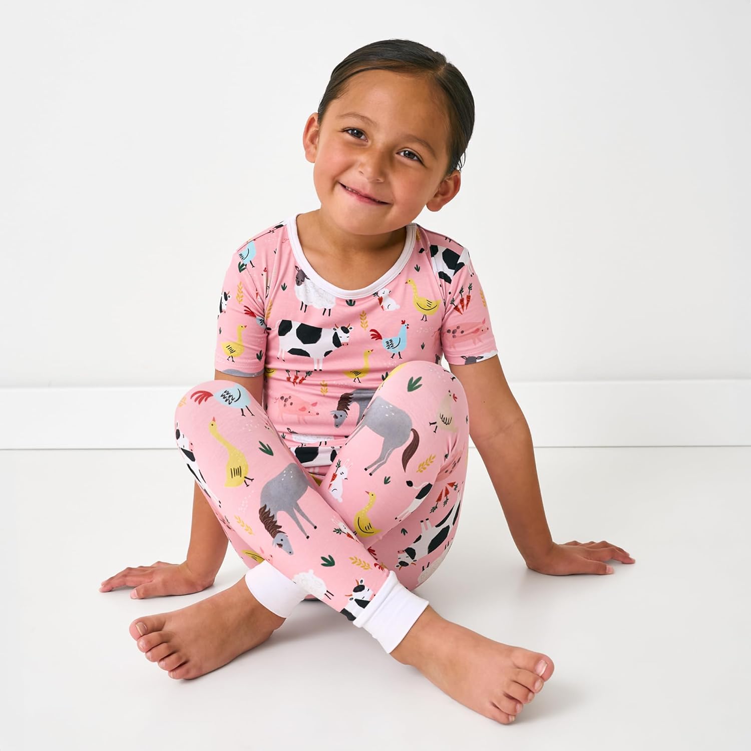 Little Sleepies Two-Piece Pajama Set for Boys & Girls, Viscose from Bamboo, Kids Toddler PJs, Short Sleeve Shirt & Pants