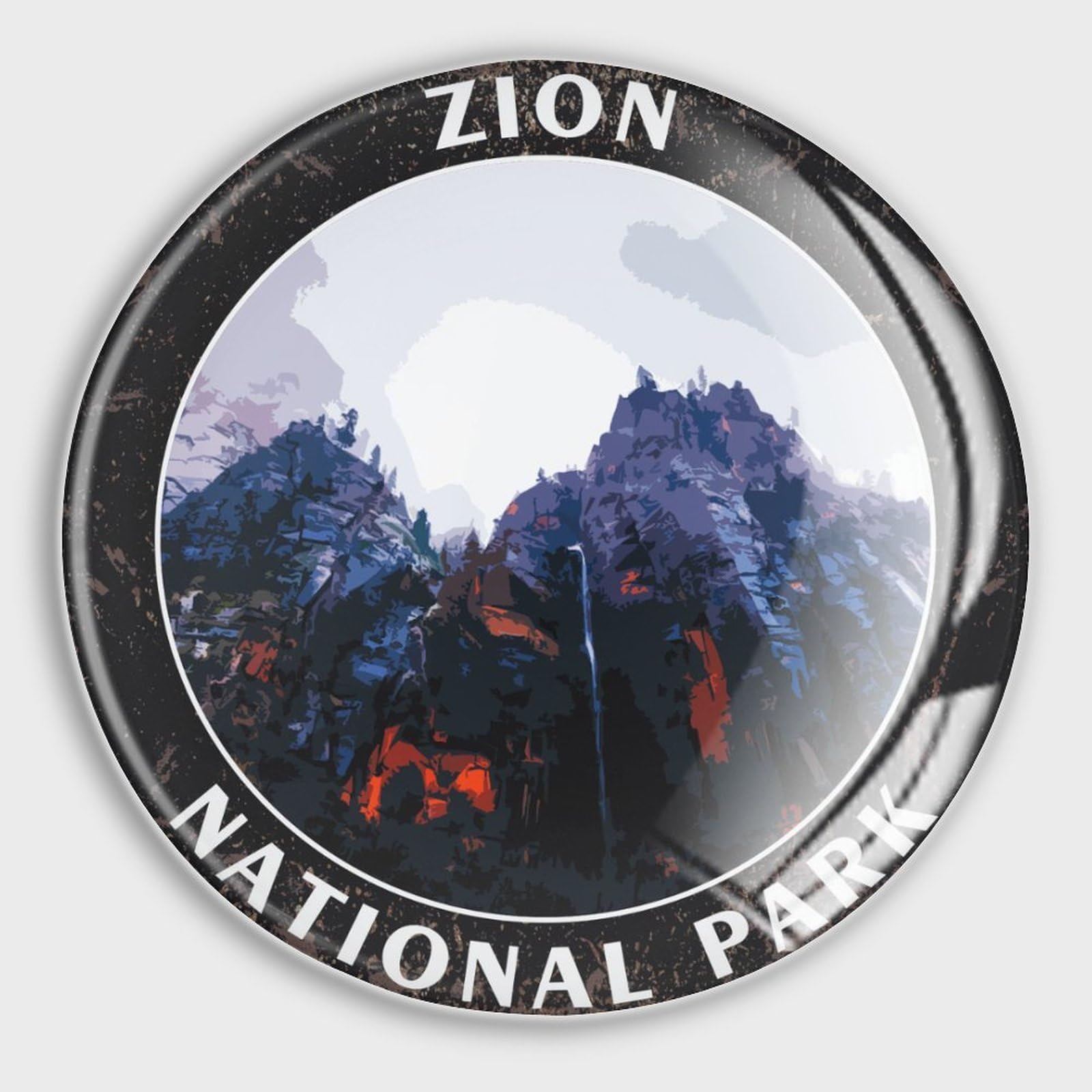 Imán de parque nacional Zion de vidrio fuerte para pizarra escolar y hogar