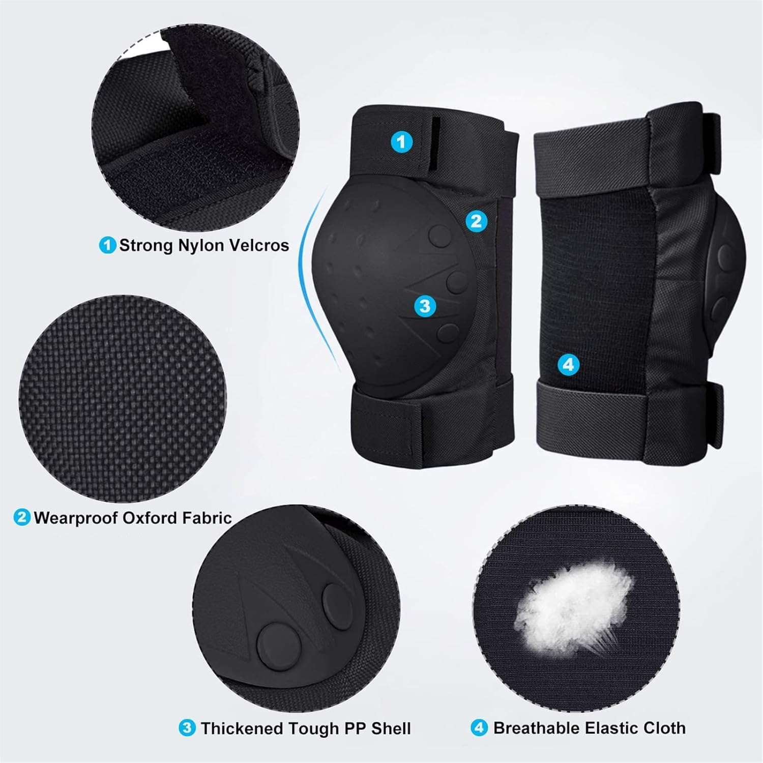 Set di Indumenti Protettivi per Pattini Kee Pads Gomitiere Protezioni per Polsi per Bambini Tees Skateboard per Adulti Ciclismo Ciclismo Bicicletta Scooter Pattinaggio Rollerb, Black, M (26-50kg)