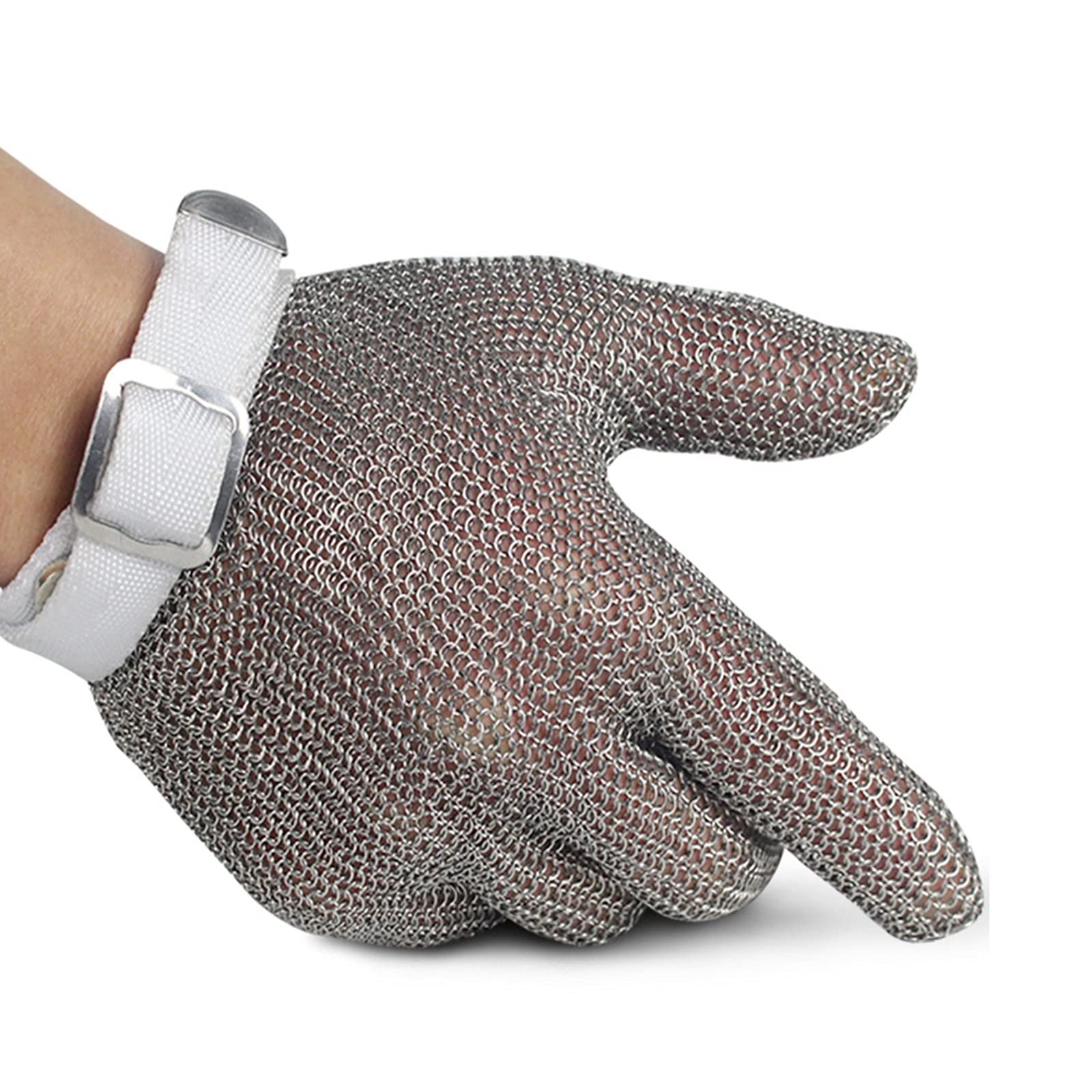 Gartenhandschuhe 304 Edelstahl-Mesh-artige Handschuhe, Sicherheitsschutzhandschuhe, Schneideständige Und Stichfeste Metallhandschuhe, Sicherheitsküche Lebensmittelqualität, 6 Größen (Size : S)