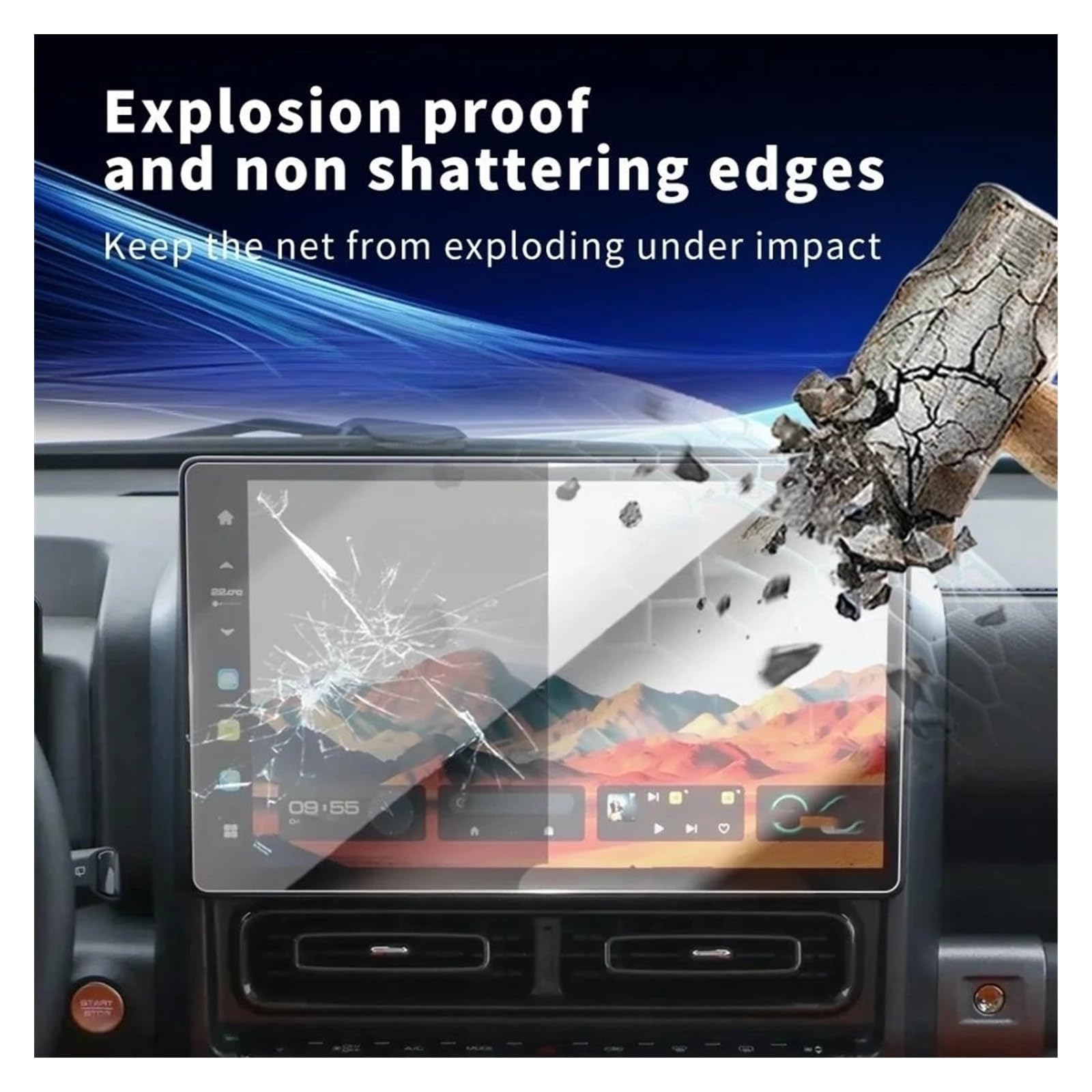 Displayschutzfolie Aus Glas Für Ha&val H9 2024 2025 Auto-Navigationssystem Und Armaturenbrett Kratzfest Displayfolie