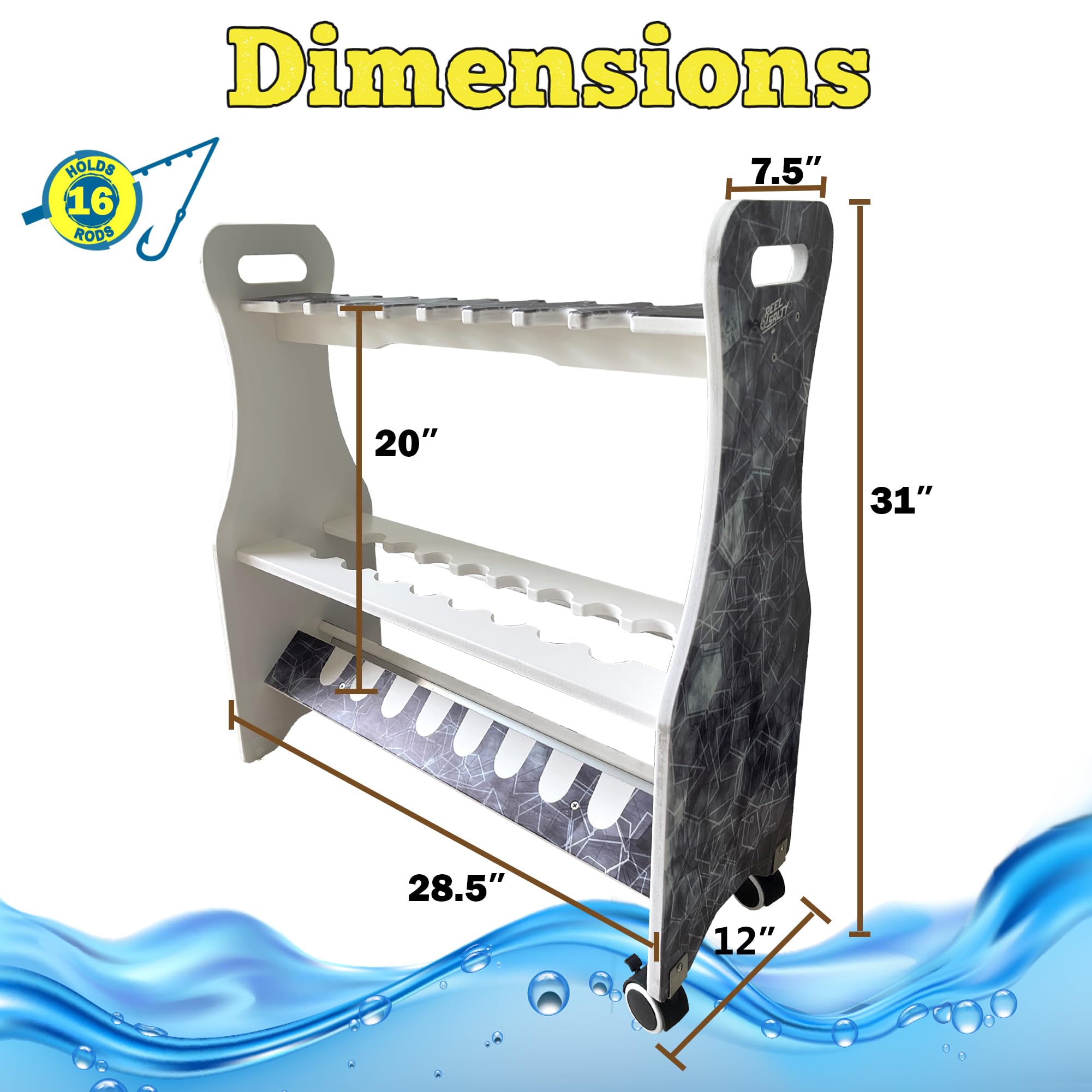 Reel Salty Fishing Rod Rolling Rack - Gray -7