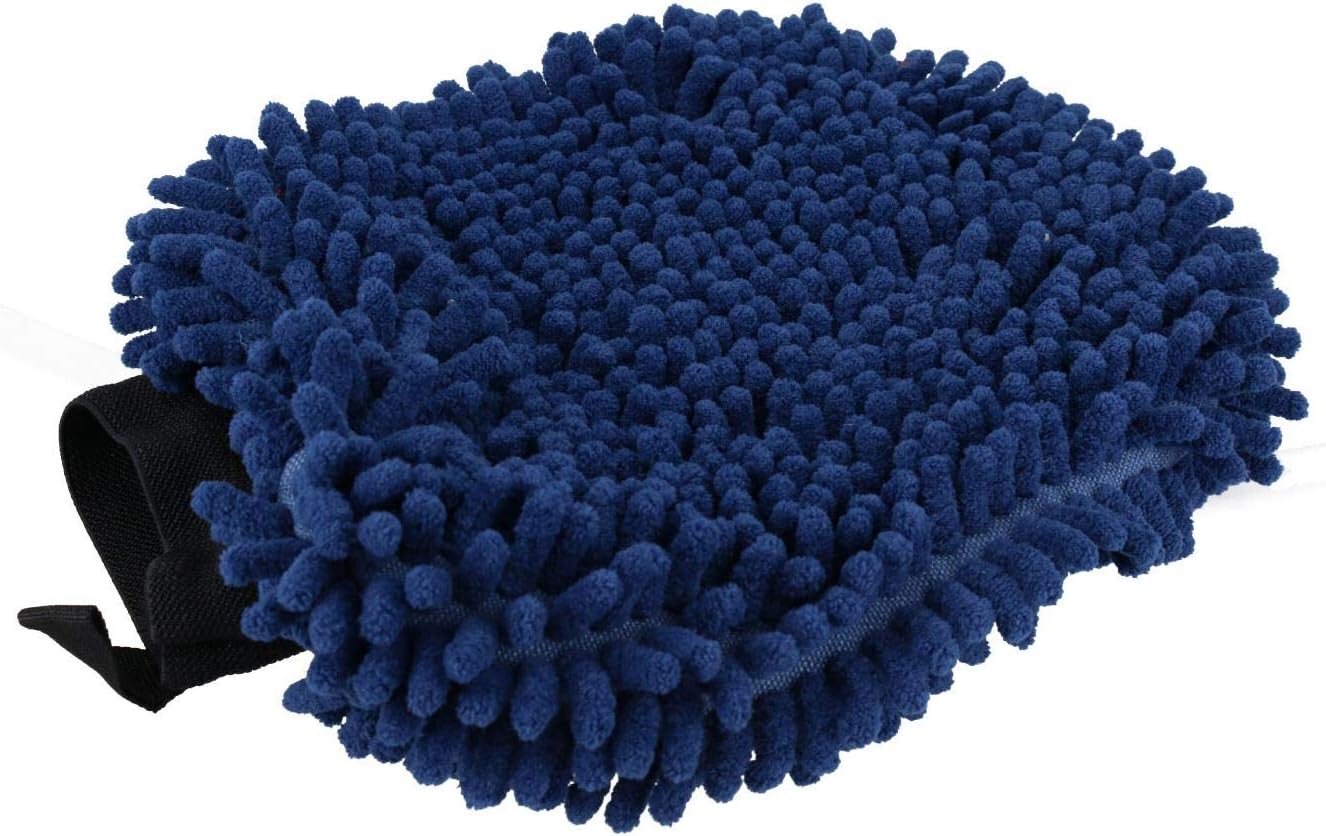 Blue 2 in 1 Noodle Drying Grooming Mitt One Size Fits All Muddy Wet Dog Puppy