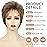 TISHINING Pixie Cut Short Brown Wigs for Women Dark Brown Mixed Blonde Layered Short Hair Wig with Bangs Natural Looking Daily Party Synthetic Hair Replacement Wig
