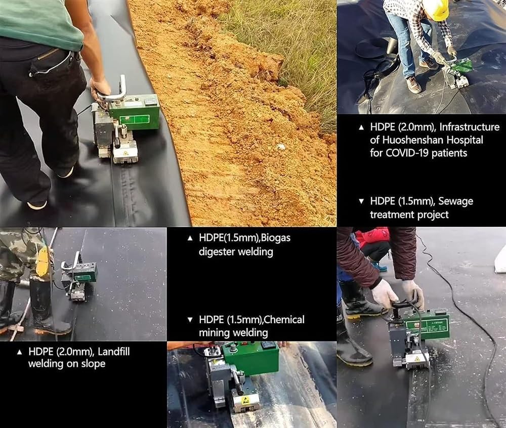 Welding Machine Automatic 1800W Hot Wedge Welder 12cm Overlap Tool for Sealing Thick Membrane 1.0-3.0mm Digital Control System