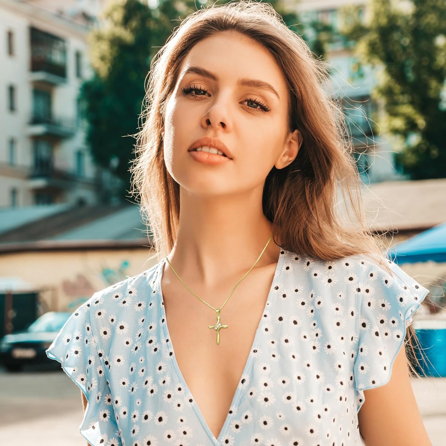 925 Sterling Silver Cross Necklaces for Women 12 Color Birthstone Necklace,Adjustable Cross Pendant With Cubic Zirconia,Ideal Hypoallergenic Jewelry Gift - Image 7