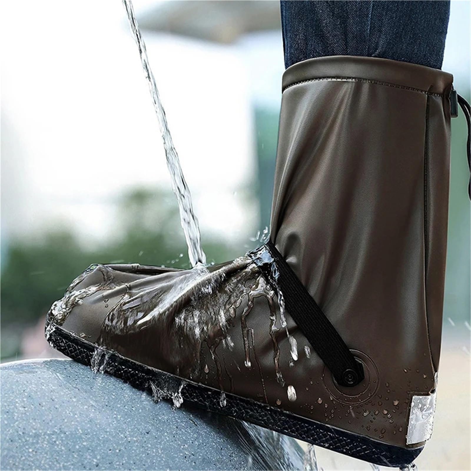 3 pares de cubiertas for zapatos, cubierta for Botas lluvia, impermeables for for hombres y mujeres, for exteriores for días lluviosos, antideslizantes tubo alto para Protección