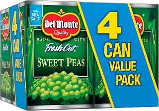 Del Monte Canned Fresh Cut Sweet Peas, 15 oz Pack of 4 - Non-GMO, BPA-Free, Peak Freshness & Sweet Nutrition