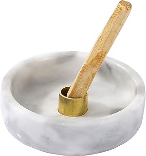 Palo Santo Holder, Natural Marble Incense Burner for Palo Santo Sticks, Handmade Palo Santo Wood Incense Stick Holder (Nat...