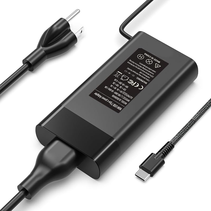 90W USB-C PD Charger Replacement HP TPN-DA08 2LN85AA Laptop Adapter | 20V 4.5A AC Adapter Power For Spectre x360, Envy, EliteBook, Dragonfly, ZBook, Pavilion Plus Type C Notebook Computers