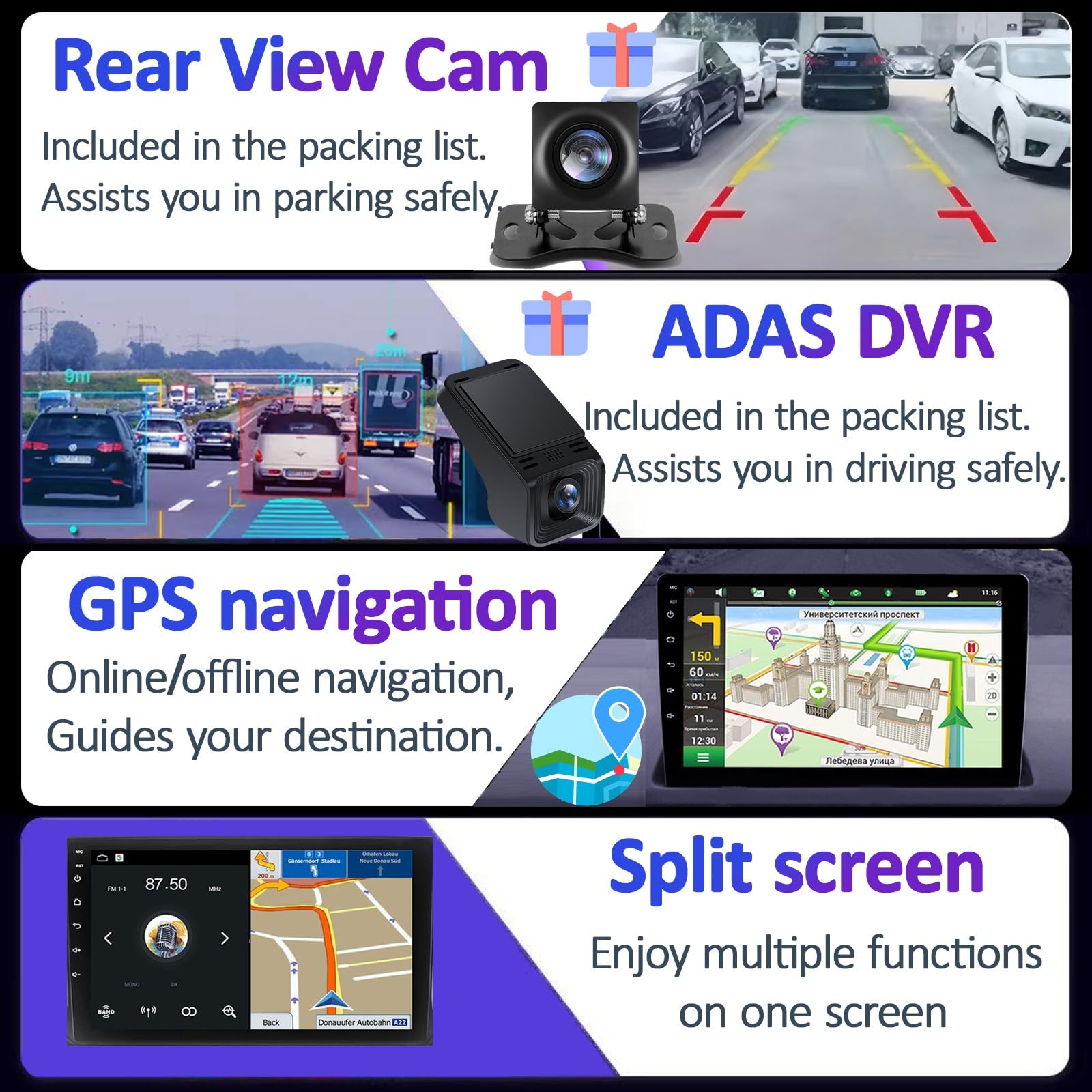 Radio Samochodowe 2K Double DIN Android CarPlay dla Honda Stepwgn 4 2009-2015 Odtwarzacz Multimedialny Samochodowy/SWC/Bluetooth5.0/FM/AM/RDS/DSP/Wifi/4GLTE/GPS Nawigacja(C20)