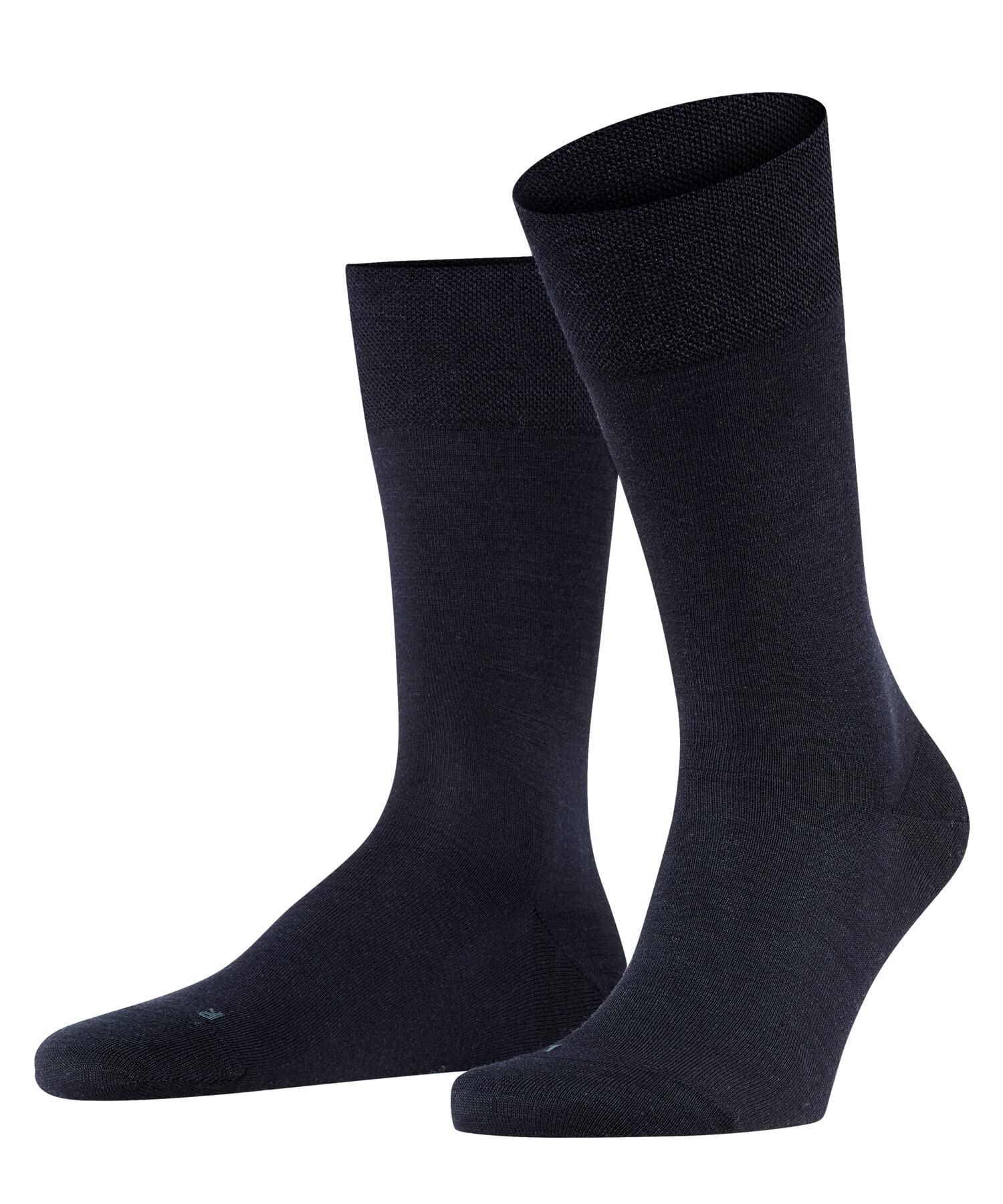 Falke Men's Blue (Dark Navy 6370) Sensitive Berlin Socks, Wool Cotton, 8.5-11 (1 Pair)