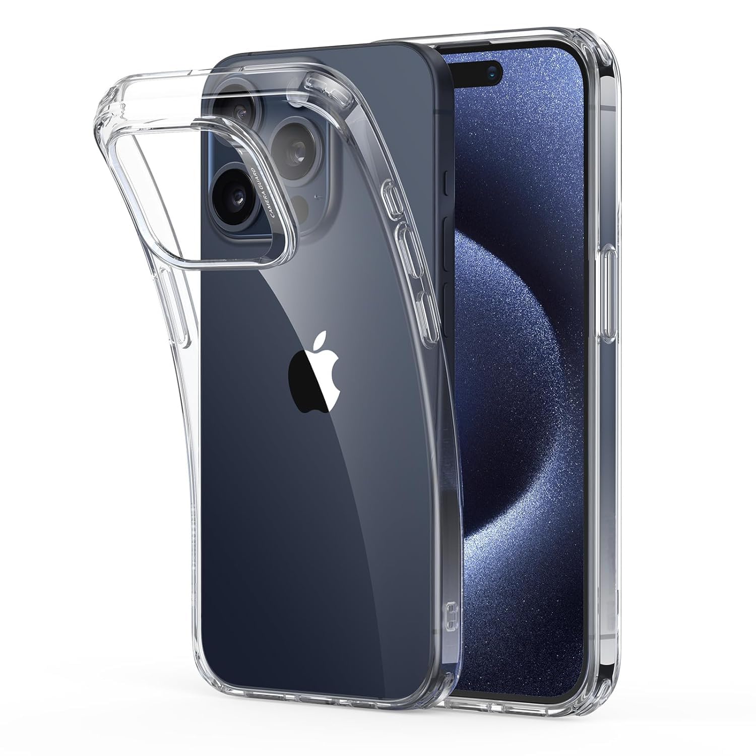 Designed for Apple iPhone 15 Pro Back Cover Clear Case (6.1 inch) - Transparent, Soft Flexible TPU, Shockproof, Camera Bump, Clear and Military-Grade Drop Protection