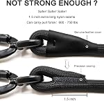 Rope Dog Leash, 6 Foot Heavy Duty Dog Leash with Aviation Aluminum Auto Locking Carabiner, Strong Nylon Pet Lead for Small, Medium, Large Dogs (Black, 6FT)