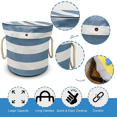 Miniatura 4 de Organizador de juguetes con tapete de juego y bolsas de malla para niños, contenedor de almacenamiento para sala de juegos de niños y niñas,