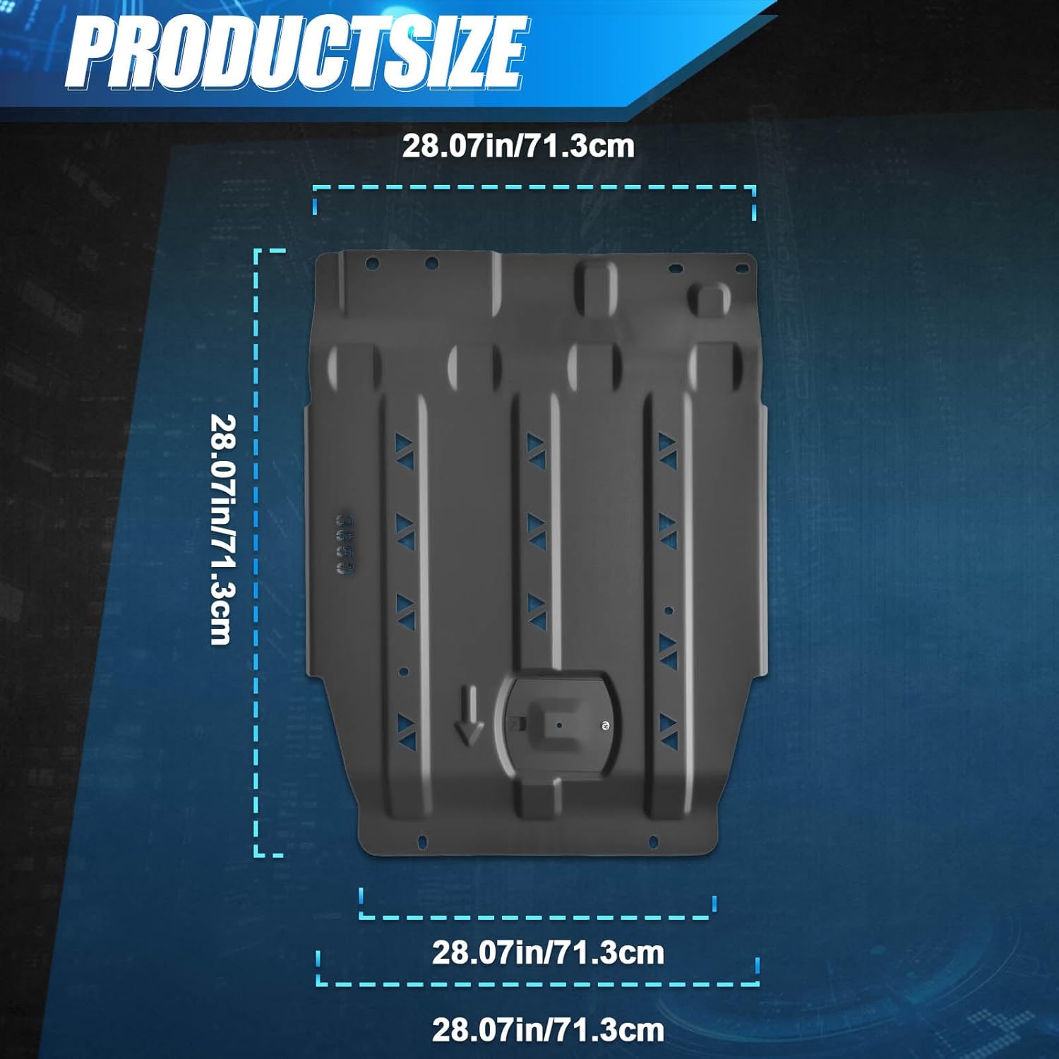 Transmission Protection Plate Compatible with 2015-2022 Ford F150 Splash Guards, Steel Construction, Easy Bolt-On Installation