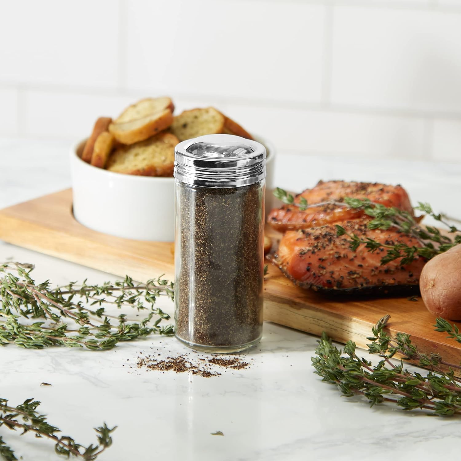 RSVP Individual Clear Glass Spice Jar