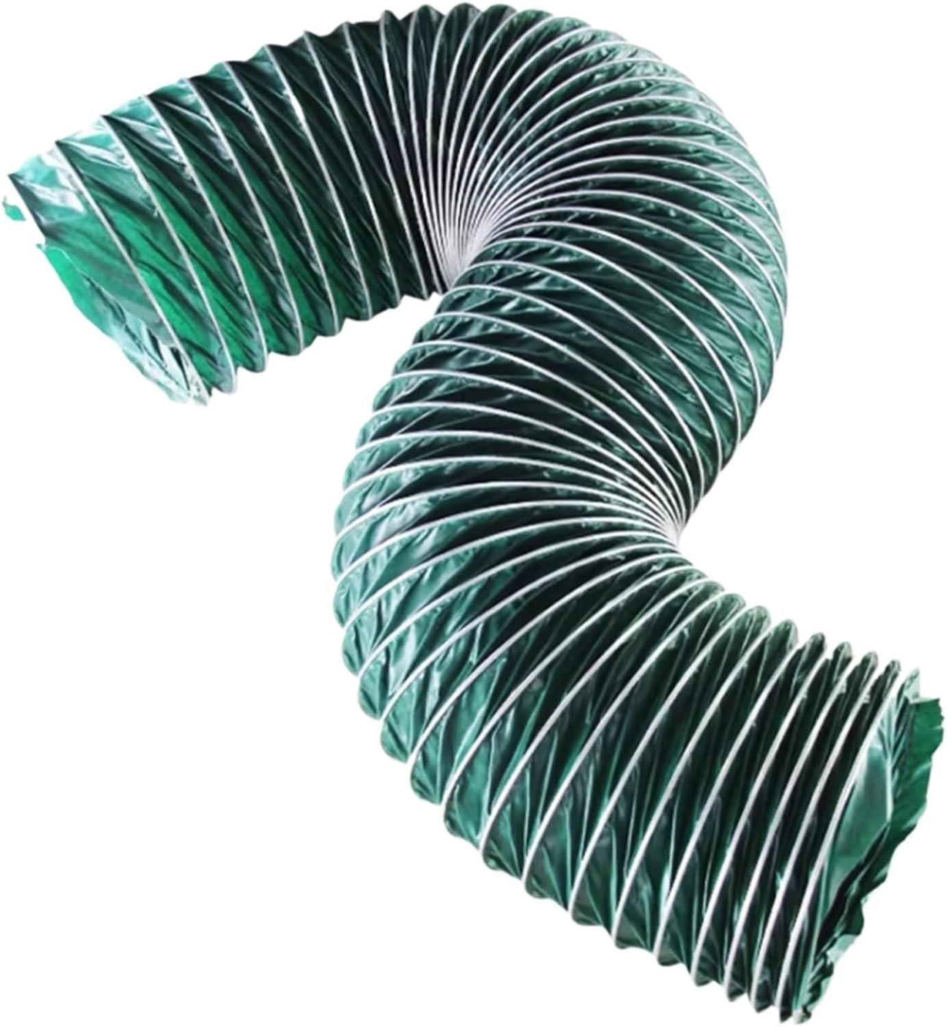 Green PVC Flexible Exhaust Fan Hose, 30ft long, large calibre Flame Retardant HVAC Ducting, Easy Storage, Telescopic, for Factories Basements Farms(Diameter -305 mm)