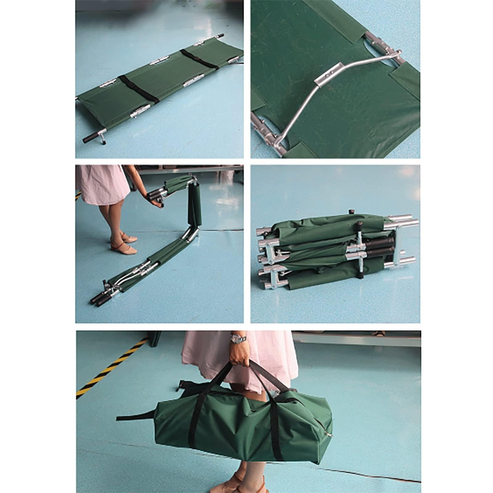 Camilla portátil para pacientes, Camilla de transporte de aleación de aluminio, Camilla Plana multifuncional para emergencias médicas y Contra incendios, para hos