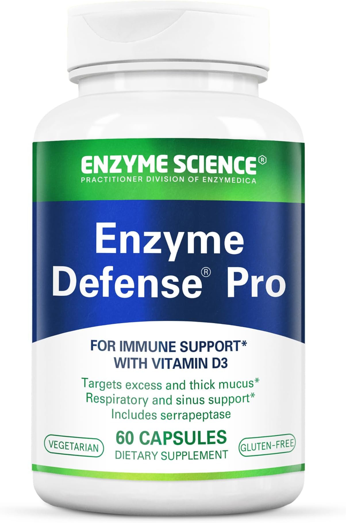 Enzyme Science Enzyme Defense Pro - Immune Support Supplement – Formulated with Vitamin D3, L - Lysine, Calcium, and Protease - Immunity Supplement - 60 Capsules