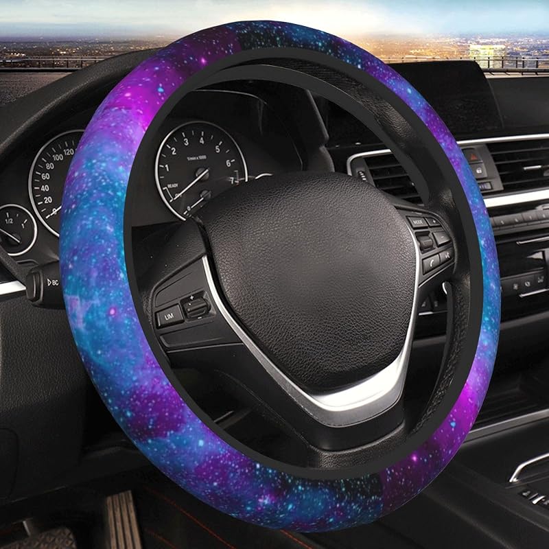 Capa para Volante Purple Galaxy em Neoprene com Encaixe Elástico para Carro, SUV, Caminhão e ATV – 37 a 38 cm