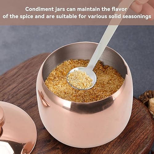 Miniatura 4 de Azucarero con tapa, tarro de condimento de acero inoxidable, contenedores de condimentos de viaje, tarro de sal, cuencos de especias para el hogar,