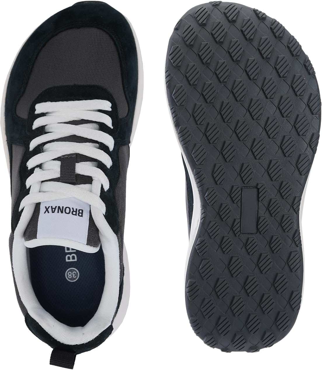 BRONAX Womens Wide Toe Box Athletic Casual Shoes | Suede-Detail Classic Design Sneakers - Image 3