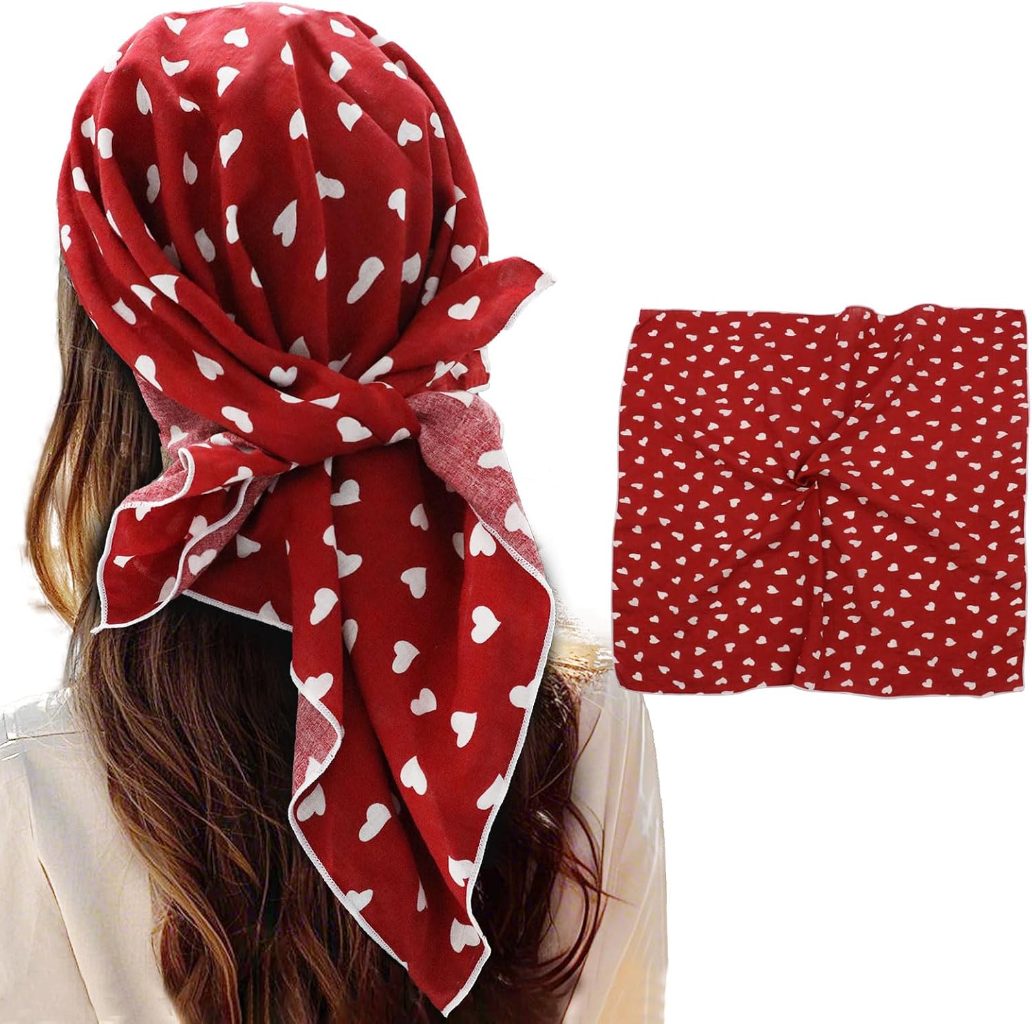 Bandanas for Women Men 21"x21" Floral Headband Scarf Versatile Hair Bandana Square Head Scarf