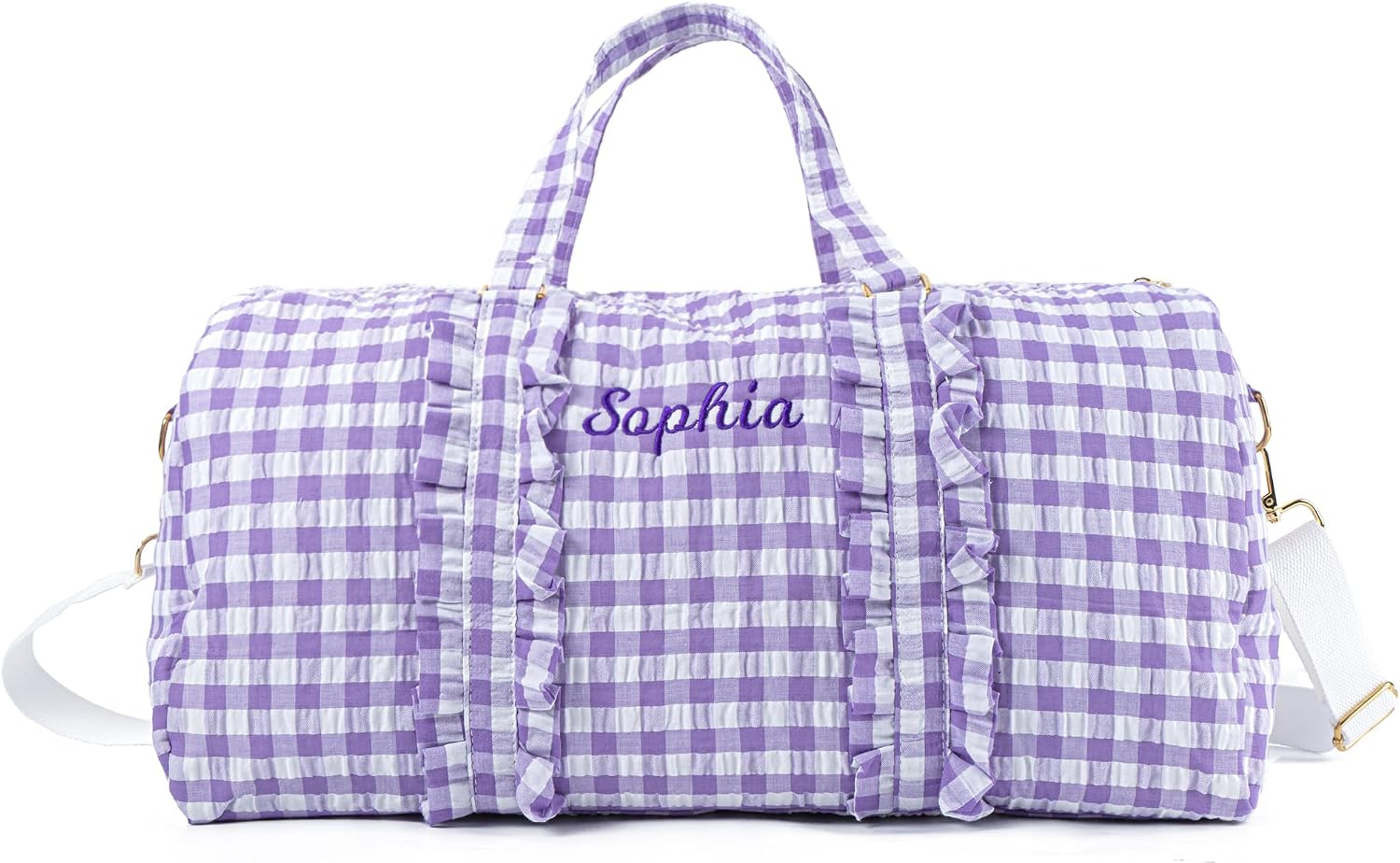 MT WORLD Girls Duffle Bag, Personalized Kids Overnight Bag, Dance Bags for Girls, Monogrammed Toddler Travel Bag, Weekender Duffle Bag for Travel Sleepover Dance (Pink)