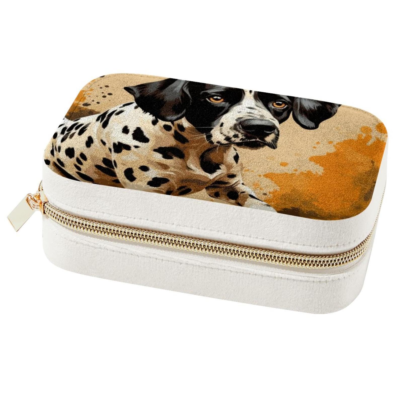 Boîte à bijoux de voyage en velours dalmatien et écrin haut de gamme