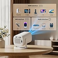 Vista 4 de Mini Projector with Wifi and Bluetooth, 4K Protable Smart Projector Build-in Android 14, 130" Screen Auto Keystone Movie Projector Compatible with