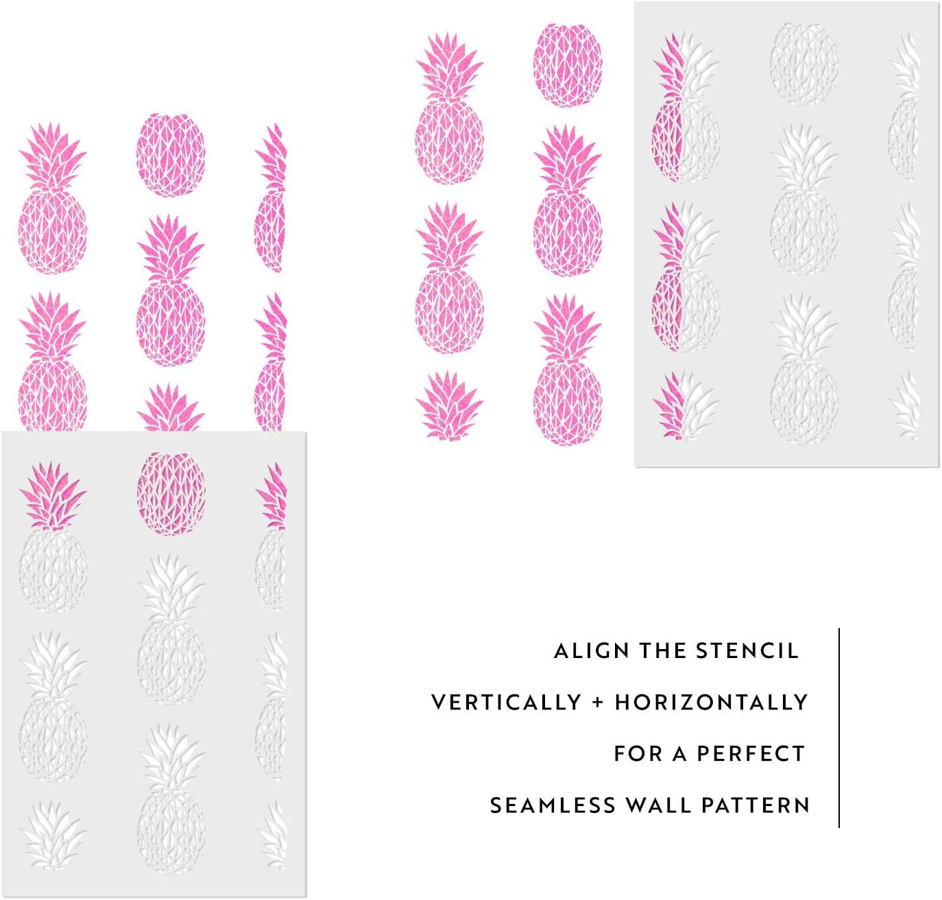 Pineapple Pattern Wall Stencil - Wall Stencil, Pattern Stencil, Stencil Wall Ideas, Kitchen Stencils - Create Your Own Space