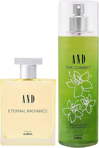 AND Eternal Radiance Eau De Parfum 50ML & Chic Connect Body Mist 200ML Pack of 2 for Women Crafted by Ajmal