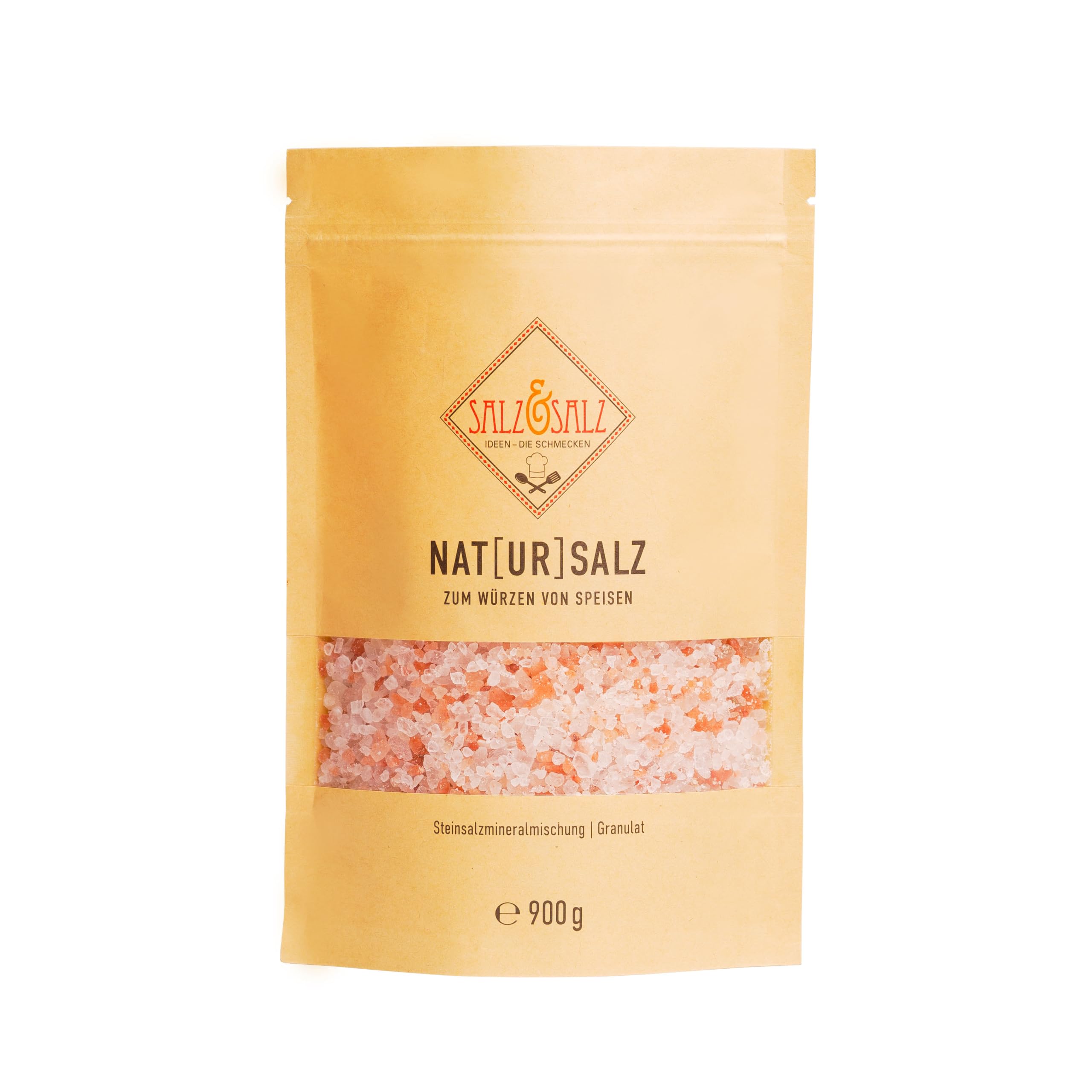 Salz & Salz Premium [Himalaya Salz] Grob & Salz Fein 400g & 900g – Steinsalz aus Pakistan ohne Zusätze – Natursalz Unbestrahlt für Salzmühle und Genießer - Rosa Kristallsalz, Ursalz, Steinsalz