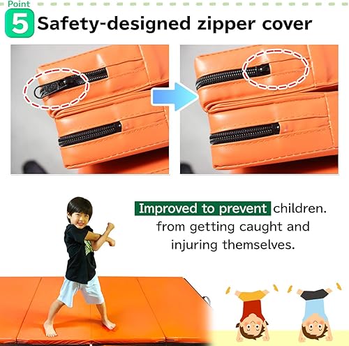 Miniatura 5 de KaRaDaStyle Tapete de gimnasia plegable y elástico de 71 x 31 x 2 pulgadas, para entrenamiento muscular, para niños, para yoga, deportes,