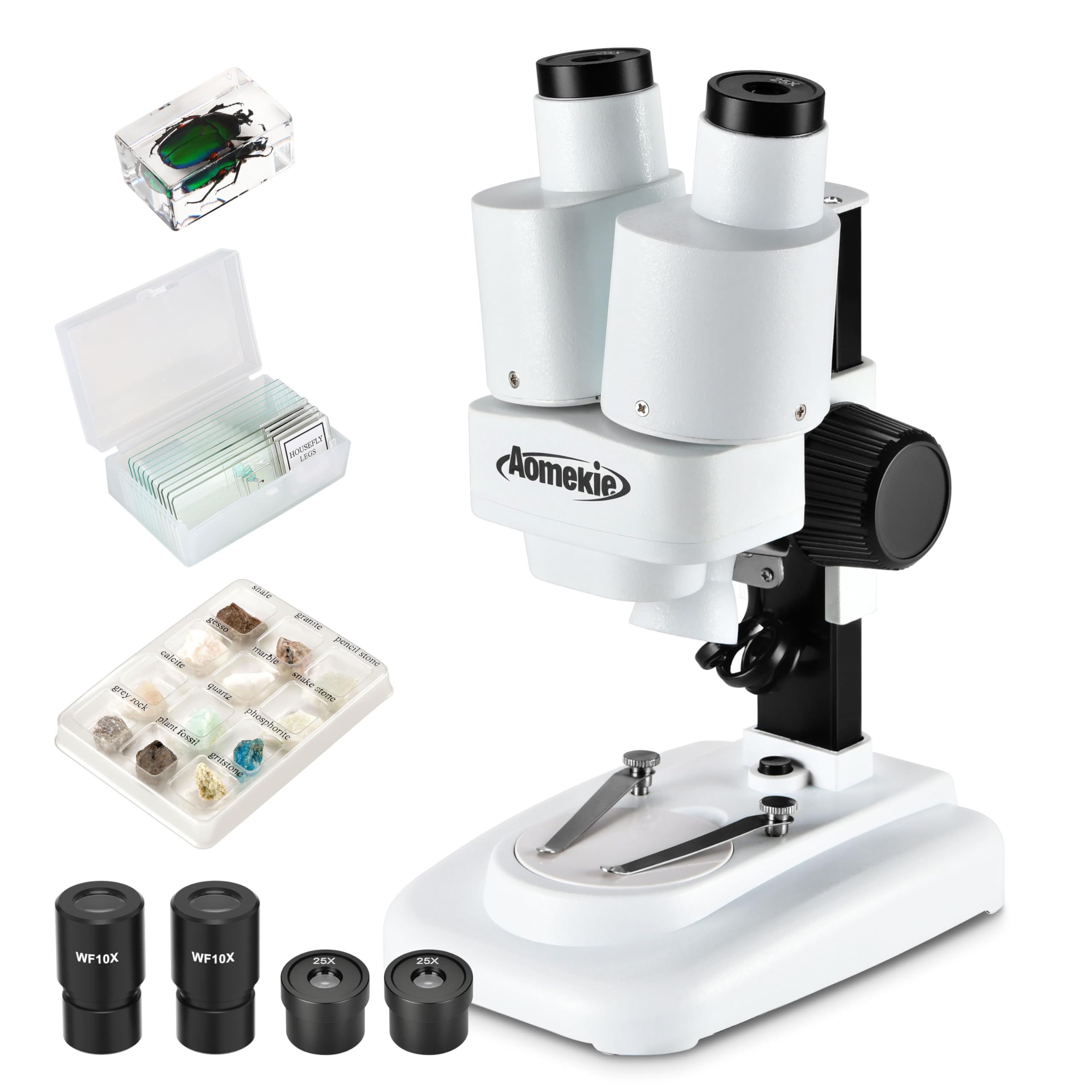 Stereo Microscope 20X & 40X Magnifications Microscopes for Students and Adults Portable LED Microscope