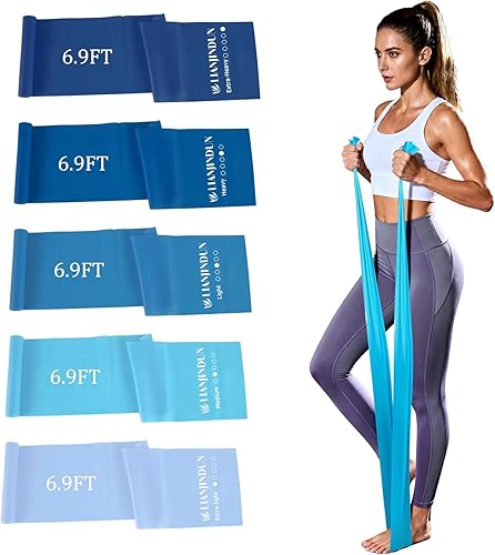 Miniatura 10 de 5 Pcs Professional Resistance Bands. Latex-Free, Elastic Band, Work Out Bands, Stretch Bands for Working Out Women or Men, Exercise Bands Set for