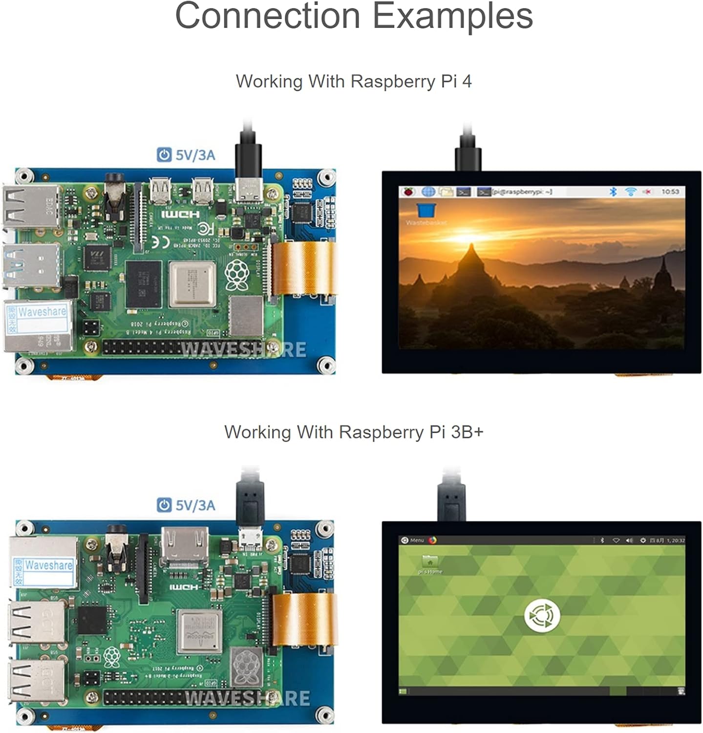 Waveshare DSI LCD kijelző alkalmazás