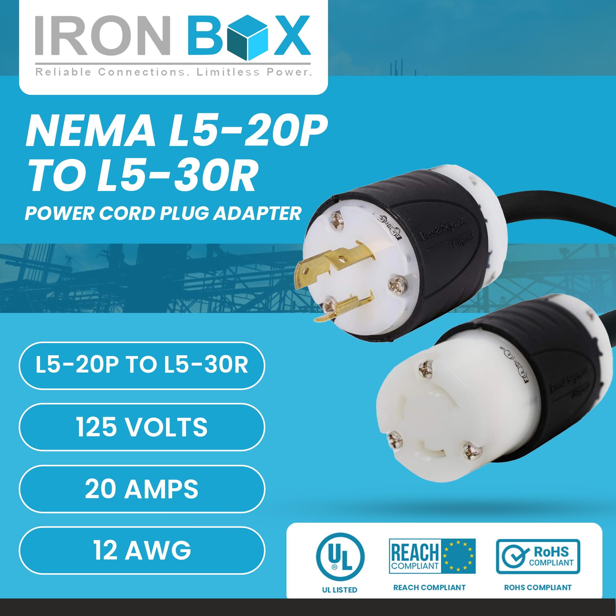 Amazon | IronBox Electric NEMA L5-20P - L5-30R プラグアダプター