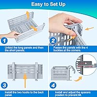 Vista 9 de Cesta de almacenamiento junto a la piscina, 2 unidades, cesta de almacenamiento plegable sobre el suelo para juguetes de piscina, toallas, bebidas