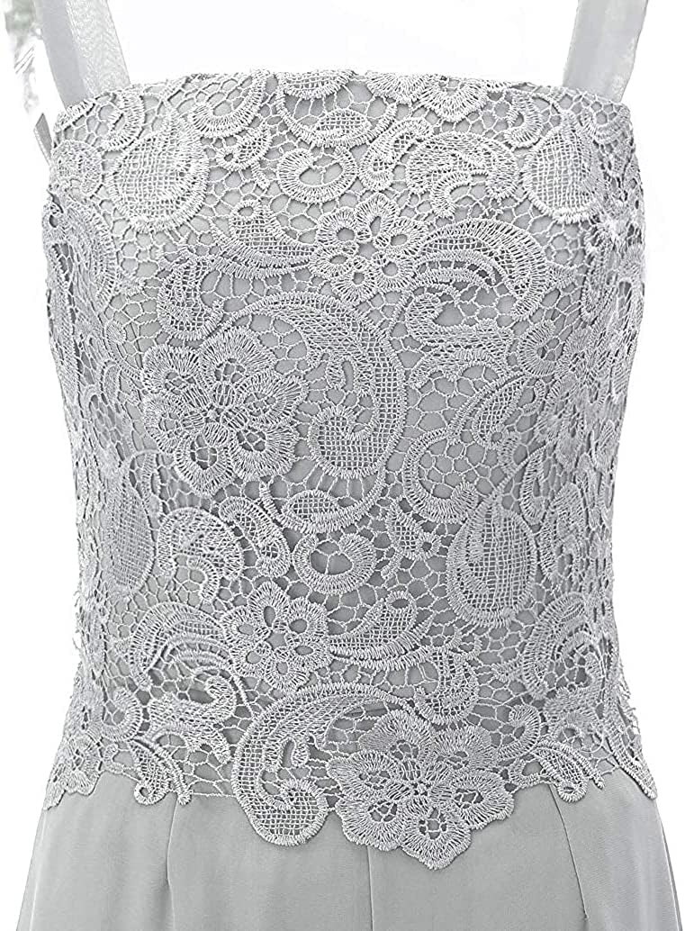 Anti Women's 3 Pieces Lace Mother of The Bride Pant Suits with Long Sleeves Plus Size Jacket Dress